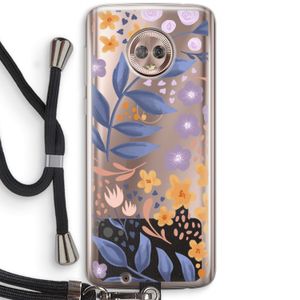 Flowers with blue leaves: Motorola Moto G6 Transparant Hoesje met koord
