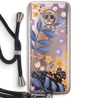 Flowers with blue leaves: Motorola Moto G6 Transparant Hoesje met koord