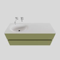 Badkamermeubel Solid Surface BWS Stockholm 120x46 cm Links Mat Groen (zonder kraangat) - thumbnail