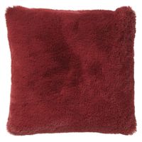 Dutch Decor - ZAYA - Kussenhoes 45x45 cm - bontlook - effen kleur - Merlot - rood - thumbnail