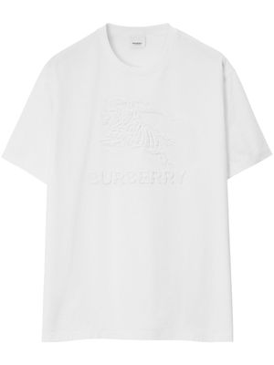 Burberry t-shirt en coton à logo embossé - Blanc