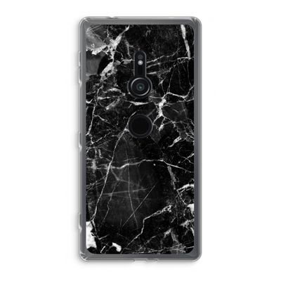 Zwart Marmer 2: Sony Xperia XZ2 Transparant Hoesje