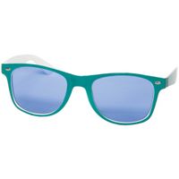Petrolblauwe feestbril met blauwe glazen   -