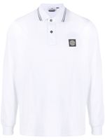 Stone Island polo à patch Compass - Blanc