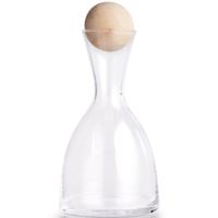 Zeller serveer karaf - glas/hout - met bal vormige dop - 750 ml - schenkkan/wijn/water