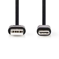 Nedis USB-Kabel | USB 2.0 | USB-A Male | USB-C Male | 2.5 W | 480 Mbps | Vernikkeld | 1.00 m | Rond | PVC | Zwart | Label - CCGL60601BK10 Nedis USB-Kabel | USB 2.0 | USB-A Male | USB-C Male | 2.5 W | 480 Mbps | Vernikkeld | 1.00 m | Rond | PVC | Zwart | Label - CCGL60601BK10