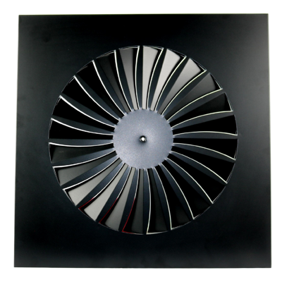 Wervelrooster Voor Inleg Systeemplafond 595 X 595mm - Rond Ø 443mm - Luchtafvoer En Toevoer - Staal - Ral9005