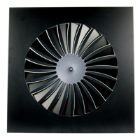 Wervelrooster Voor Inleg Systeemplafond 595 X 595mm - Rond Ø 443mm - Luchtafvoer En Toevoer - Staal - Ral9005