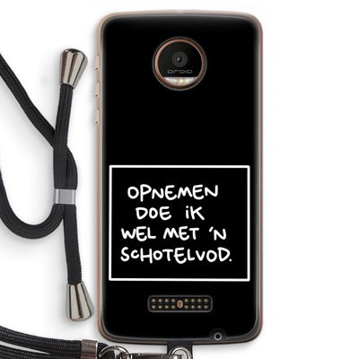 Schotelvod: Motorola Moto Z Force Transparant Hoesje met koord