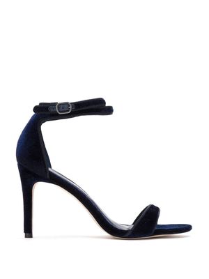 Sarah Chofakian sandales en velours - Bleu