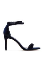 Sarah Chofakian sandales en velours - Bleu