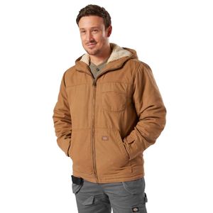 Dickies Hooded Lined Rinsed Brown Duck Jacket Heren