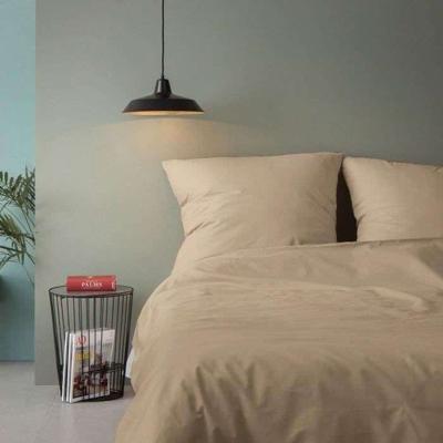 Beddengoedset - 1 dekbedovertrek 220 x 240 cm + 2 kussenslopen 60 x 60 cm - 100% versterkt katoen - Beige