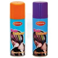 Carnaval verkleed haar verf/spray oranje/paars 125 ml