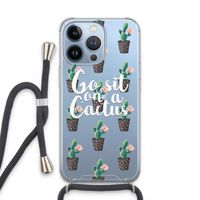 Cactus quote: iPhone 13 Pro Transparant Hoesje met koord