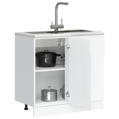 Keuken onderkast Porto bewerkt hout hoogglans wit