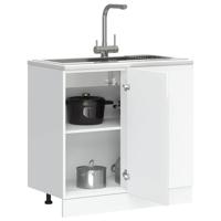 Keuken onderkast Porto bewerkt hout hoogglans wit