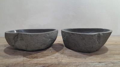Wastafels riviersteen set RM250348AB, 44x35x15 cm