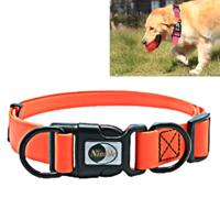 PVC materiaal waterdicht verstelbare dubbele lus huisdier honden kraag geschikt voor woeste honden grootte: M kraag grootte: 30-47 cm (oranje)