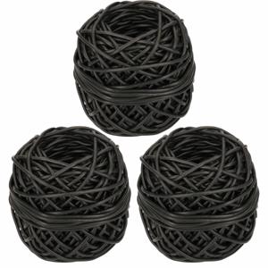 Bindbuis - 3x - 50 meter - zwart - nylon - 3 mm - binddraad planten - bindbuizen / binddraad