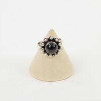 Zilveren Ring met Zwarte Onyx Maat 14.5 (Sterling Zilver 925)