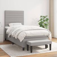 Boxspring met matras stof lichtgrijs 80x200 cm
