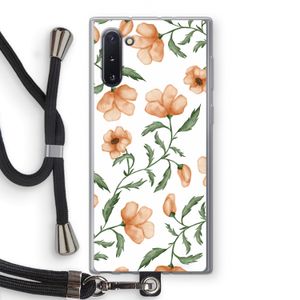 Peachy flowers: Samsung Galaxy Note 10 Transparant Hoesje met koord