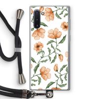 Peachy flowers: Samsung Galaxy Note 10 Transparant Hoesje met koord