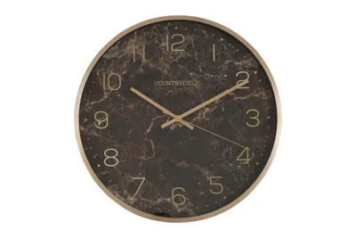 Wandklok ro Copper M goud/bruin marmer