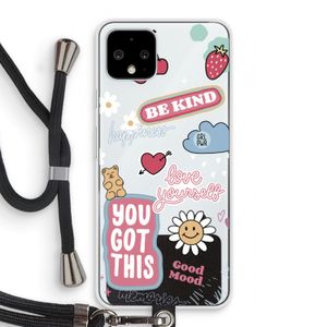 Positivity: Pixel 4 Transparant Hoesje met koord