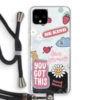 Positivity: Pixel 4 Transparant Hoesje met koord