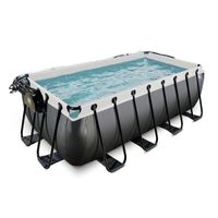 EXIT Black Leather zwembad - 400 x 200 x 122 cm - met zandfilterpomp, trap en overkapping - thumbnail