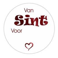Etiket Van Sint Voor 39mm wit/rood metal