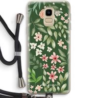 Botanical green sweet flower heaven: Samsung Galaxy J6 (2018) Transparant Hoesje met koord