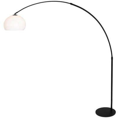 Steinhauer BooglampStresa zwart met witte lampenkap - 9831ZW