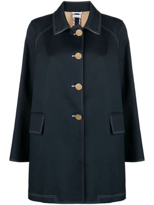 Thom Browne manteau crop à bande tricolore - Bleu