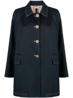 Thom Browne RWB-stripe cropped car coat - Bleu