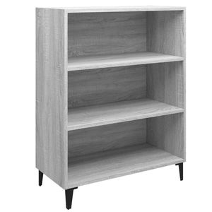 The Living Store Dressoir Bewerkt Hout - 69.5 x 32.5 x 90 cm - Grijs Sonoma Eiken