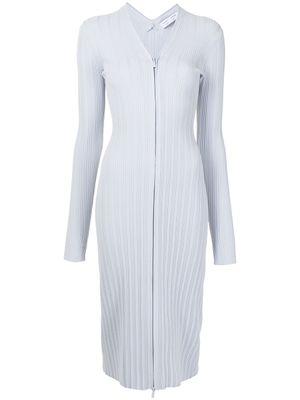 Proenza Schouler White Label robe-cardigan en maille nervurée - Bleu