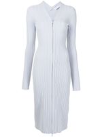 Proenza Schouler White Label robe-cardigan en maille nervurée - Bleu