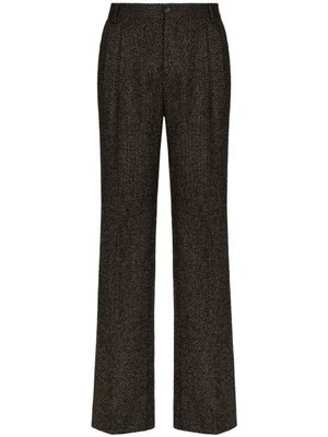 Dolce & Gabbana pantalon en laine stretch à coupe droite - Noir