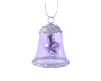 Klok glas l6.2b6.2h7.5 cm klila kerst - Decoris