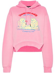 DSQUARED2 hoodie crop à imprimé graphique - Rose