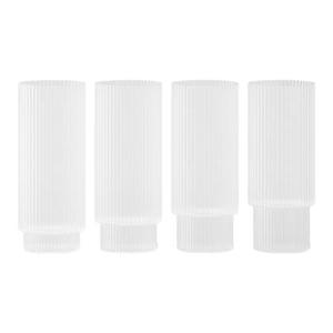 ferm LIVING Ripple Longdrinkglazen - 4 st. - Frosted