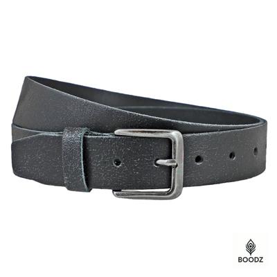 Boodz Leren Riem 4 cm Crack Zwart