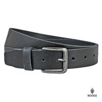 Boodz Leren Gleufjes Riem 4 cm Crack Zwart Boodz Leren Gleufjes Riem 4 cm Crack Zwart
