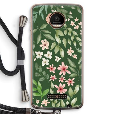 Botanical green sweet flower heaven: Motorola Moto Z Force Transparant Hoesje met koord