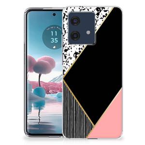 Motorola Edge 40 Neo TPU Hoesje Zwart Roze Vormen