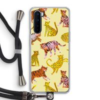 Cute Tigers and Leopards: OnePlus Nord Transparant Hoesje met koord