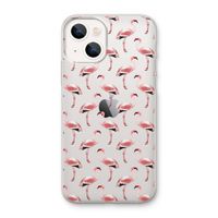 Flamingoprint groen: iPhone 13 mini Transparant Hoesje